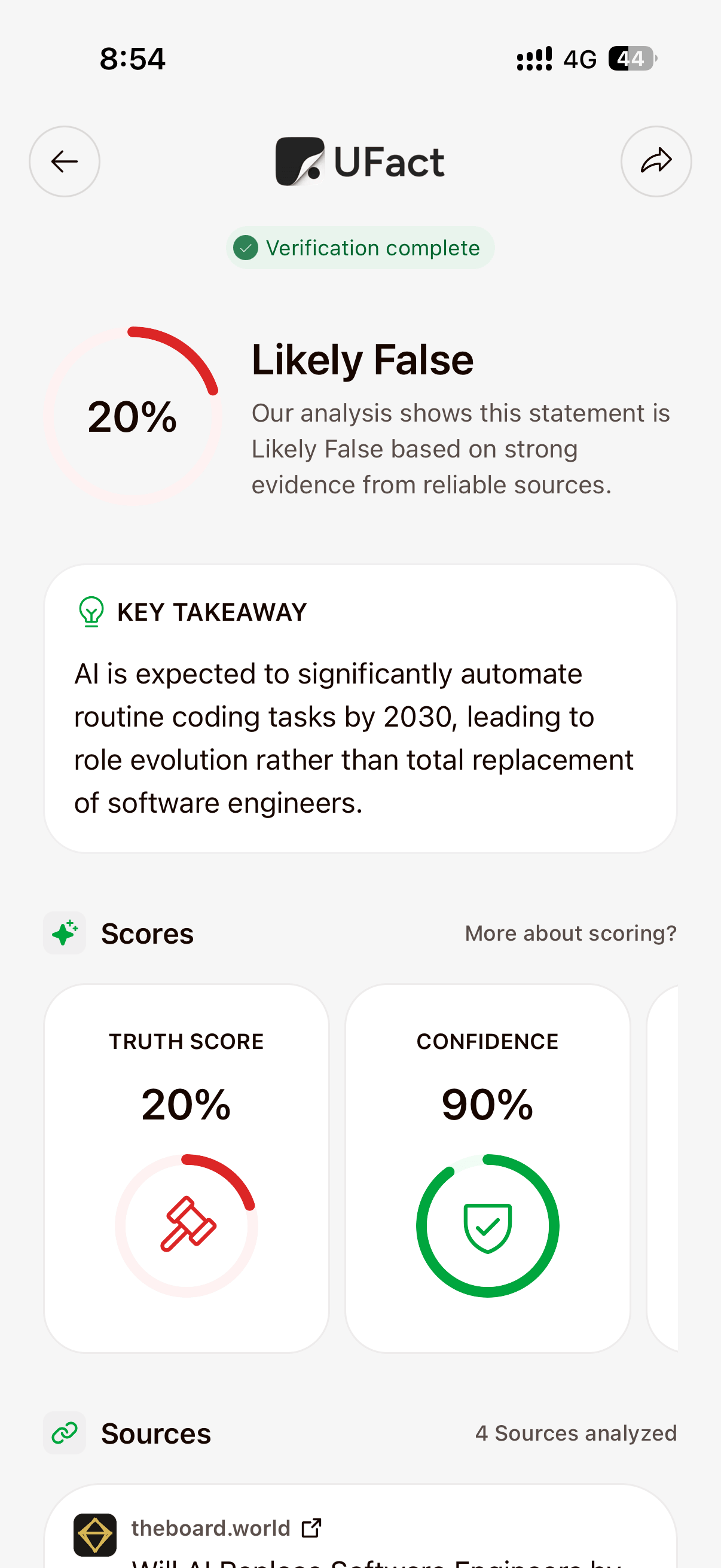 UFact App Interface